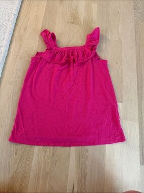 Cat & Jack Bright Pink Ruffle-Trim Tank Dress